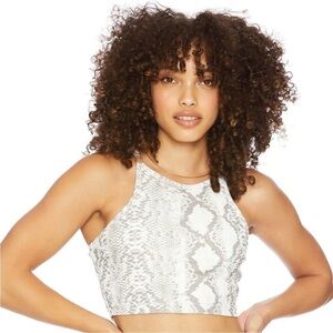 NWOT Beach Riot Sport Snake Print Stretchy Bralette Crop Tank Boho Grey Small